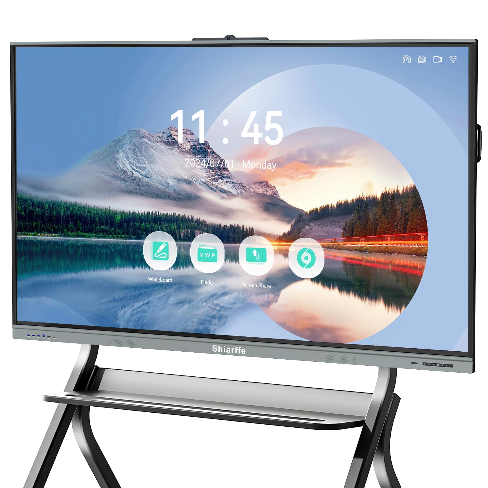 75 Inch 4K Touch Screen Smart Board with Stand - Interactive Whiteboard for Classroom, Home & Office - Digital Smart Board for Presentations, Teaching & Remote Collaboration