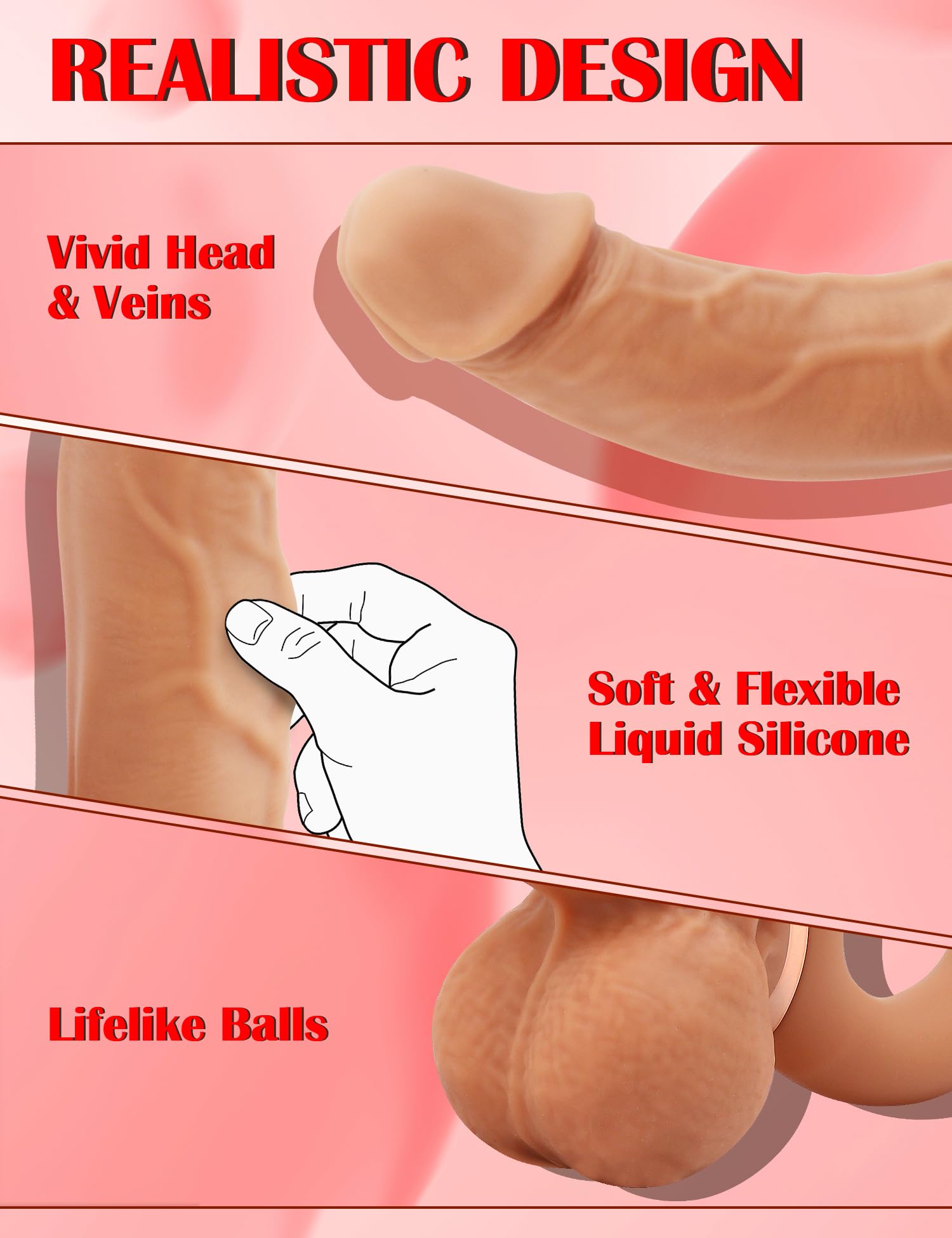 Realistic Strapless Strap-On Dildo with 9 Vibration Modes - G-Spot & Clit Stimulator, Double-Ended Vibrating Butt Plug for Women & Lesbian Couples | Adult Sex Toy for Solo Play & Partnered Intimacy