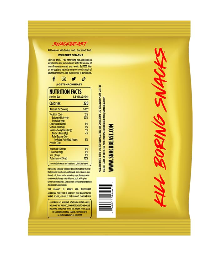 Rippled Seasoned Potato Chips Variety Pack - 6 Pack (1.5oz Each) - Gluten Free, Kosher Certified - The Unholy Trinity Flavor - Crunchy Ridged Snacks for Parties, Picnics & Game Nights