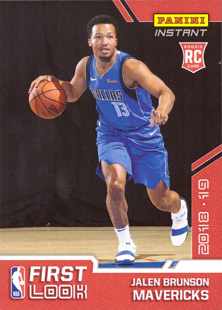 2018-19 Panini Instant Basketball #FI-28 Jalen Brunson Rookie Card Dallas Mavericks - Limited Edition of 87 - First Official Rookie Card - Perfect for NBA Collectors and Basketball Memorabilia Fans