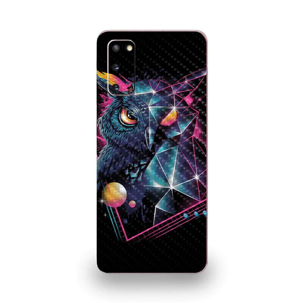 MightySkins Carbon Fiber Skin for Samsung Galaxy S20 - Outrageous Owl Design | Protective Durable Textured Cover | Easy to Apply | Made in USA | Perfect for Daily Use, Travel & Outdoor Activities