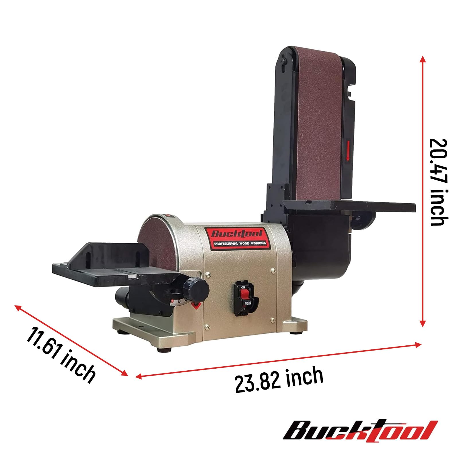 BUCKTOOL 5.0A 4x36 Inch Belt & 6 Inch Disc Sander with 3/4HP Motor - Portable Aluminum Base BD4603 Upgraded Model for Woodworking, Metal Polishing & DIY Projects