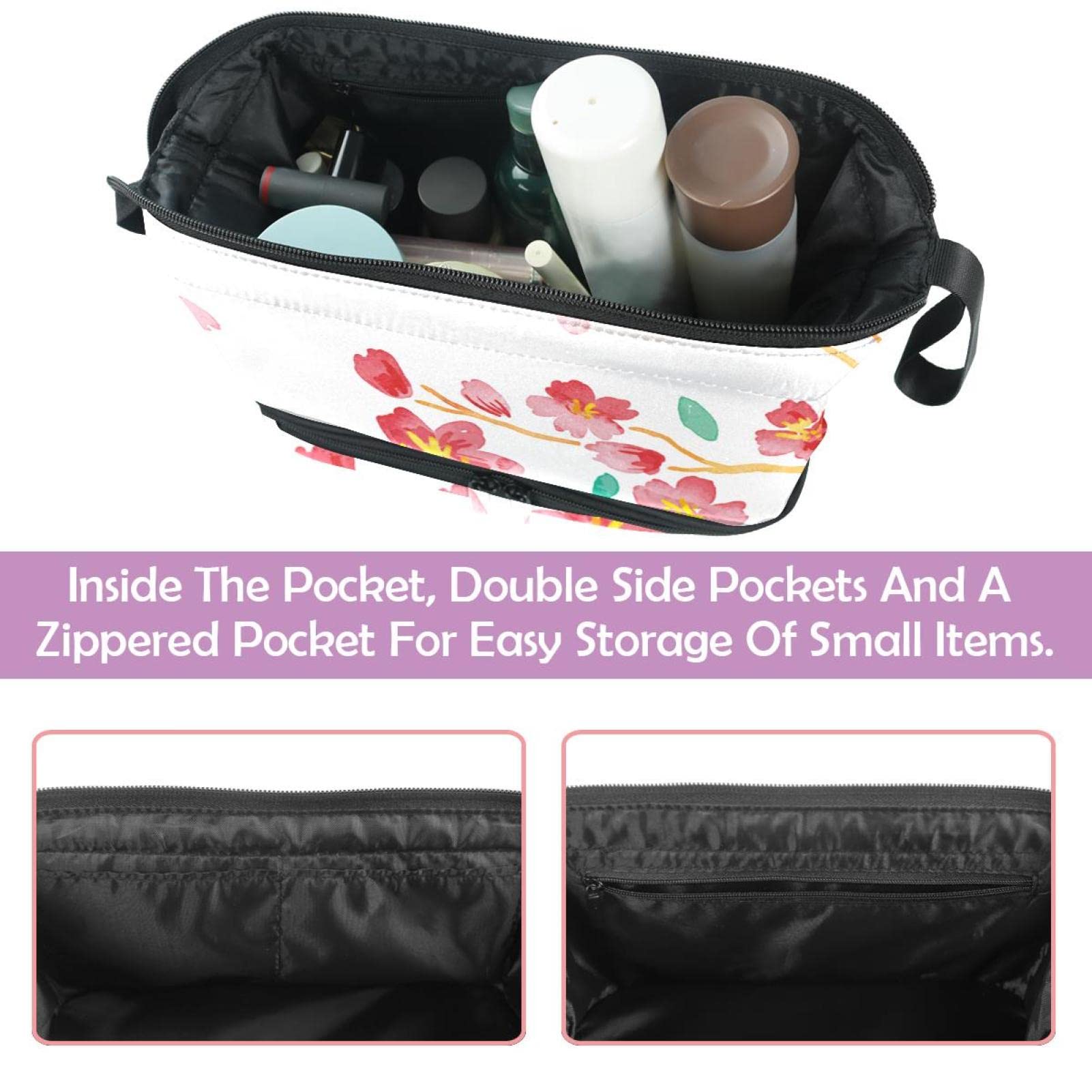 Large Travel Cosmetic Bag for Women - Peach Flower Makeup Organizer & Toiletry Pouch | Perfect for Vacation, Gym, Business Trips & Daily Essentials Storage