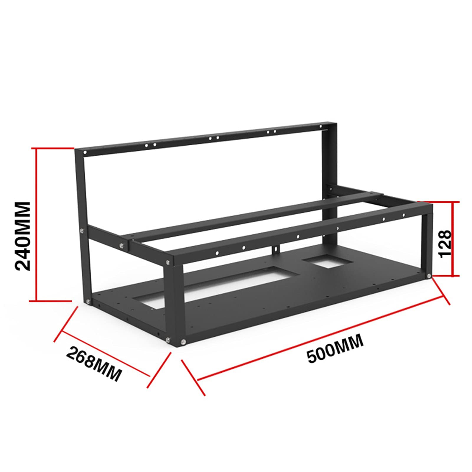 6-GPU Mining Rig Frame - Stackable Open Air Mining Case for Cryptocurrency, Durable Miner Computer Rack Chassis & Server Rack - Perfect for Ethereum, Bitcoin, Litecoin Mining Setup