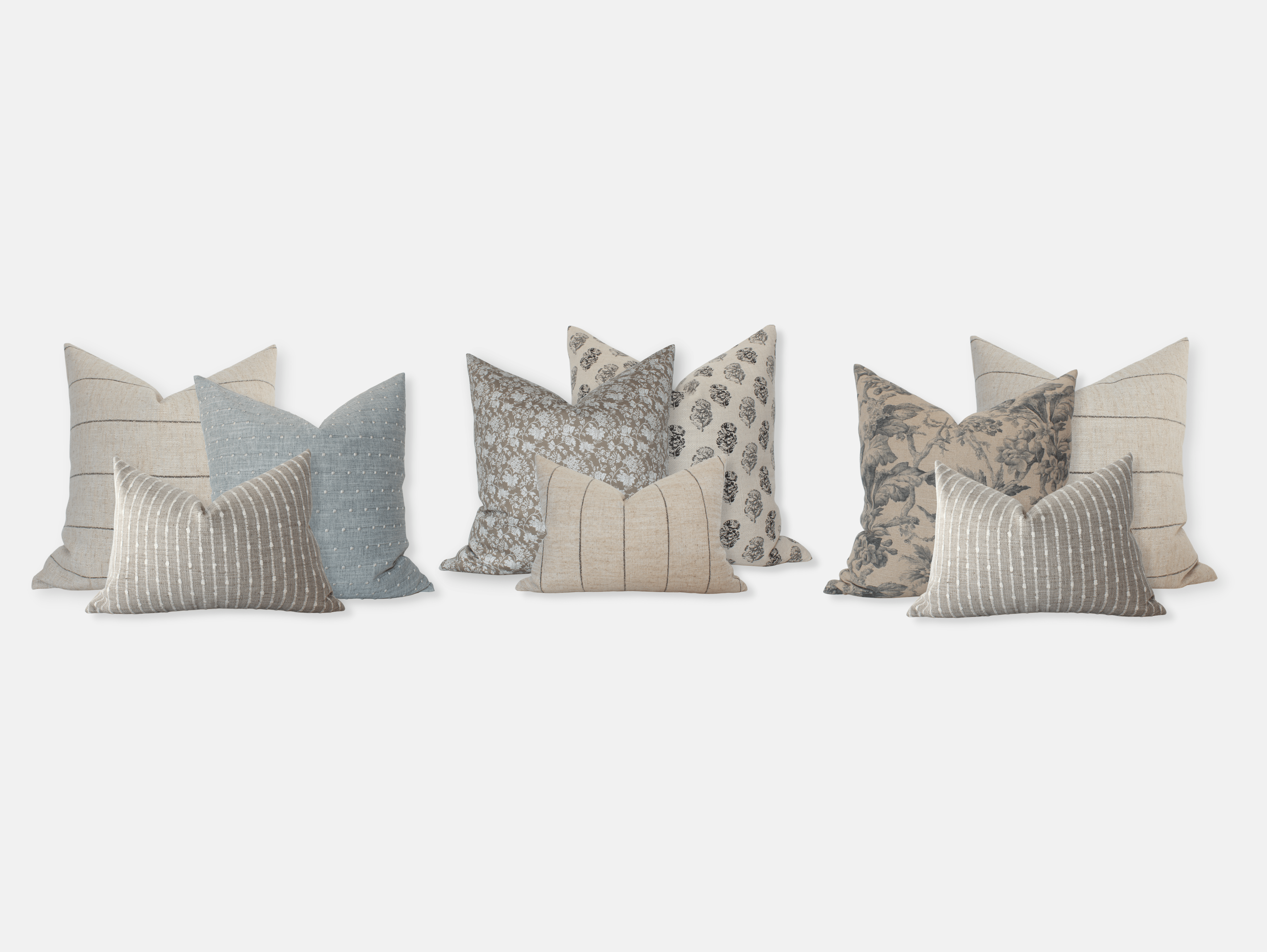 Janie Sectional Pillow Combo Set of 9 - Decorative Throw Pillows for Sofa, Bed & Couch - Perfect for Living Room, Bedroom & Home Decor
