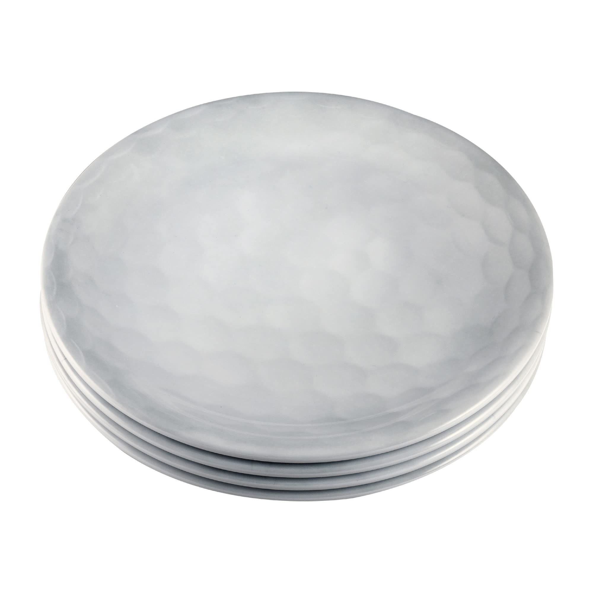 UPware 6-Inch Melamine Golf Ball Dessert Plates - Set of 4 White Small Serving Dishes for Appetizers, Snacks & Side Disis | Perfect for Picnics, BBQs, Parties & Casual Dining