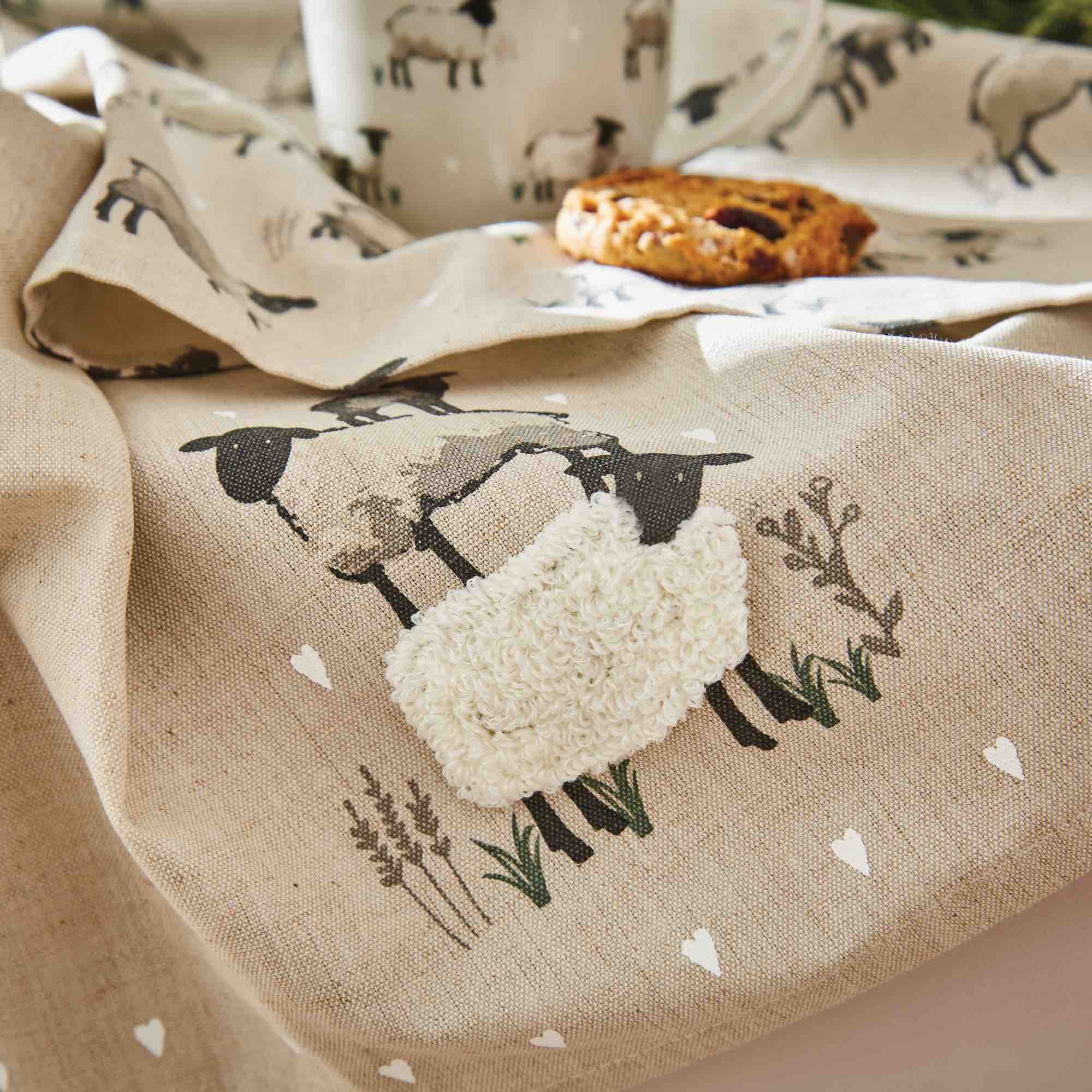 Premium Highland Sheep 3-Pack Absorbent Cotton Tea Towels - Soft Kitchen Dish Cloths for Drying Dishes, Cleaning Countertops & Decorating Country Style Homes