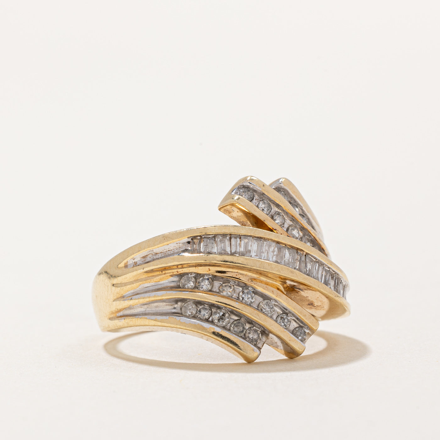 0.40ctw Diamond Waterfall Ring for Women - Size 7 Wedding Engagement Ring - Elegant Dainty Stackable Band for Anniversary, Proposal & Special Occasions