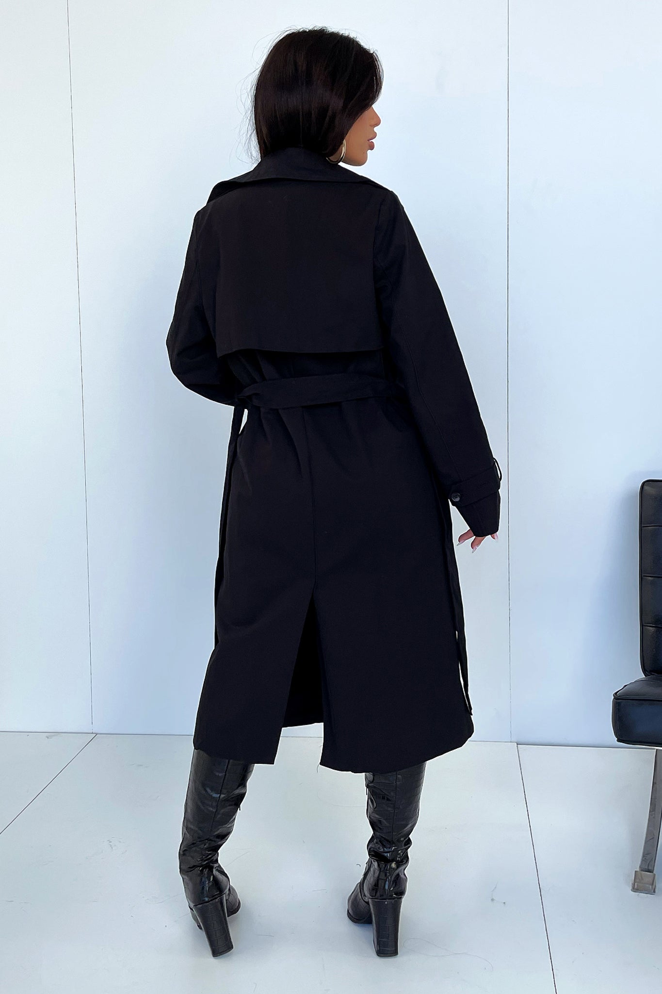 Astra Women's Black Trench Coat - Classic Waterproof Long Coat for Fall & Winter | Office, Travel & Everyday Wear