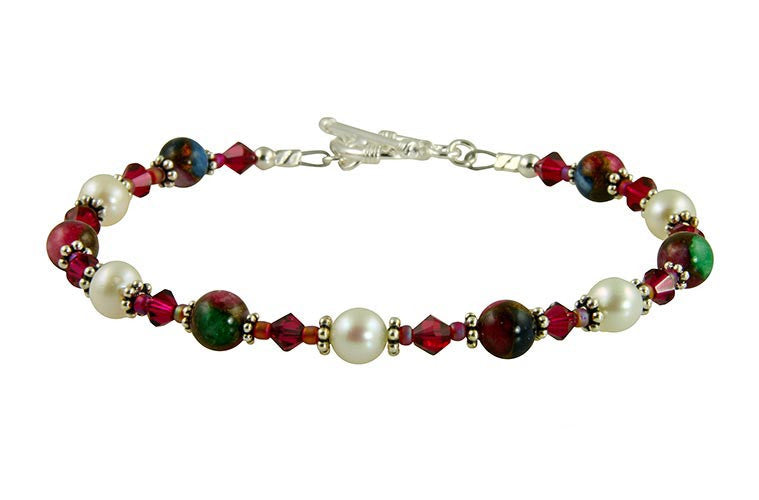 Handmade Ruby Quartz Pearl Bracelet for Women - Elegant & Healing Crystal Jewelry for Meditation, Yoga & Spiritual Gifts