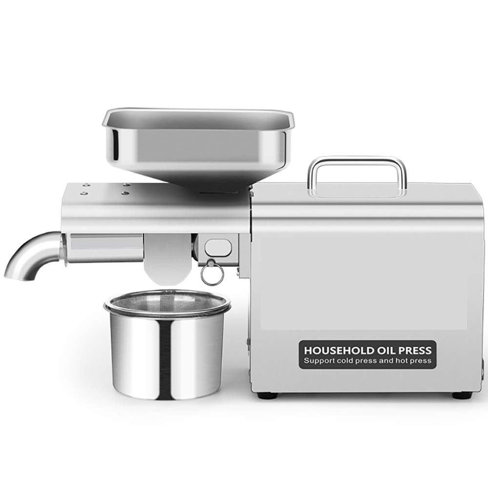 Stainless Steel Oil Press Machine - Automatic Hot & Cold Pressed Oil Expeller for Peanut, Walnut, Almond - Household Oil Extractor (45x16x28cm) - Perfect for Healthy Cooking, DIY Essential Oils & Homemade Nut Butters