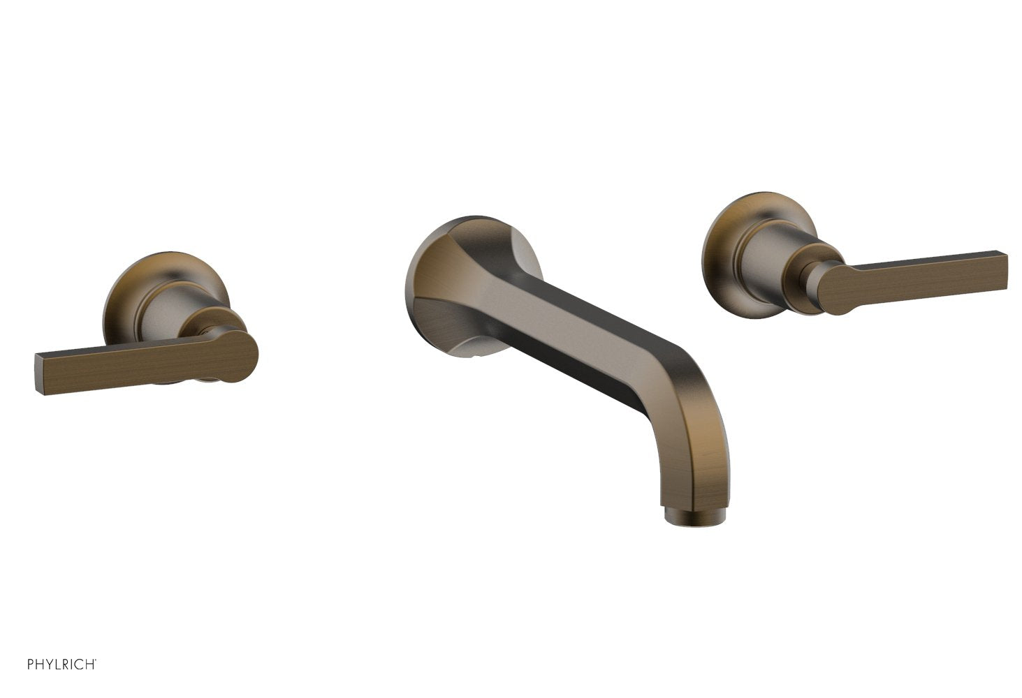 HEX MODERN Wall Mount Tub Faucet Set with Lever Handles - Model 501-57 - Perfect for Bathroom Renovation and Modern Home Decor
