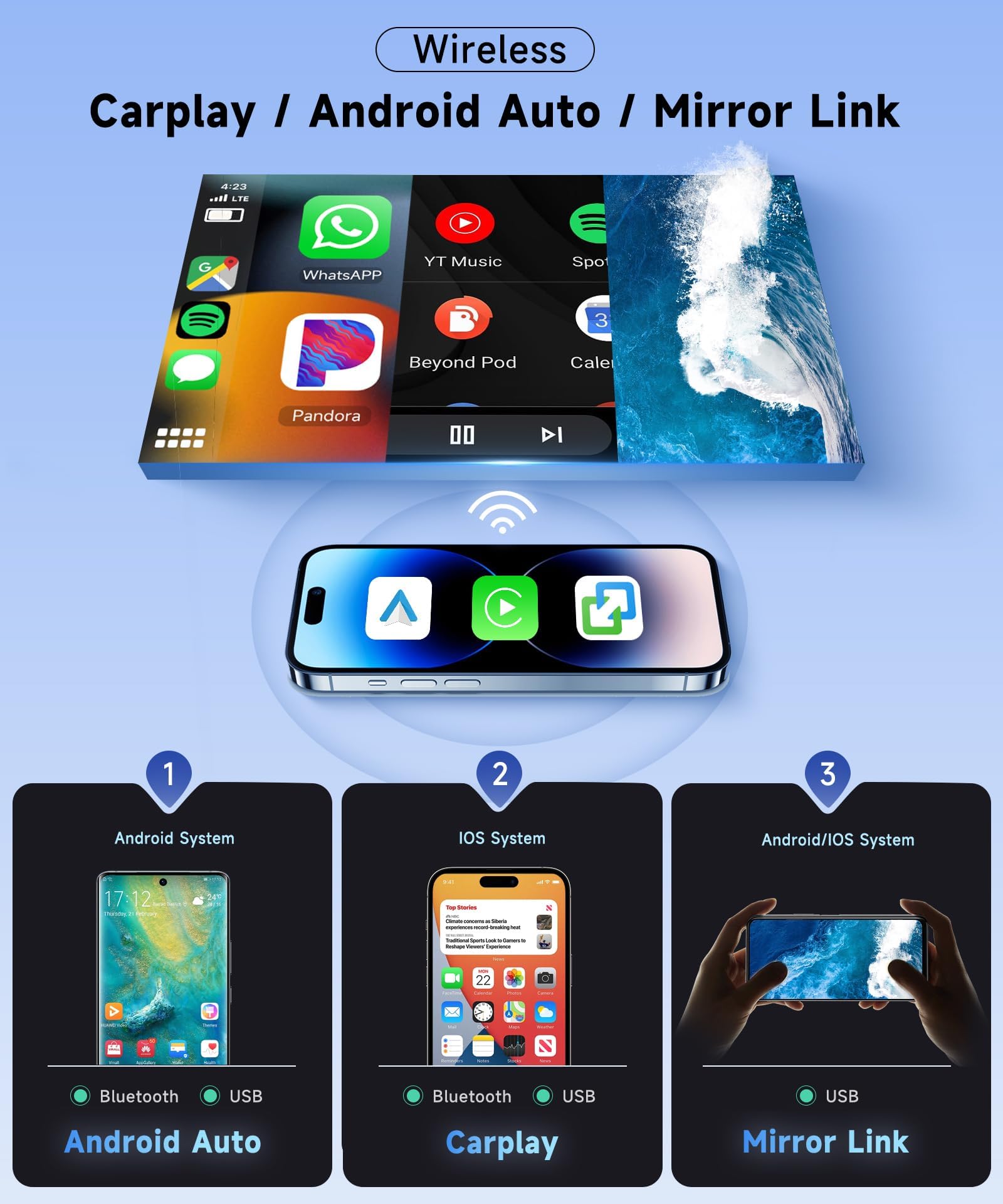 Rimoody 10'' Android Car Stereo for Honda Accord 2003-2007 - Apple CarPlay & Android Auto, Bluetooth GPS WiFi FM, Touch Screen with Mirror Link, RCA USB & Backup Camera - Perfect for Commuting & Road Trips