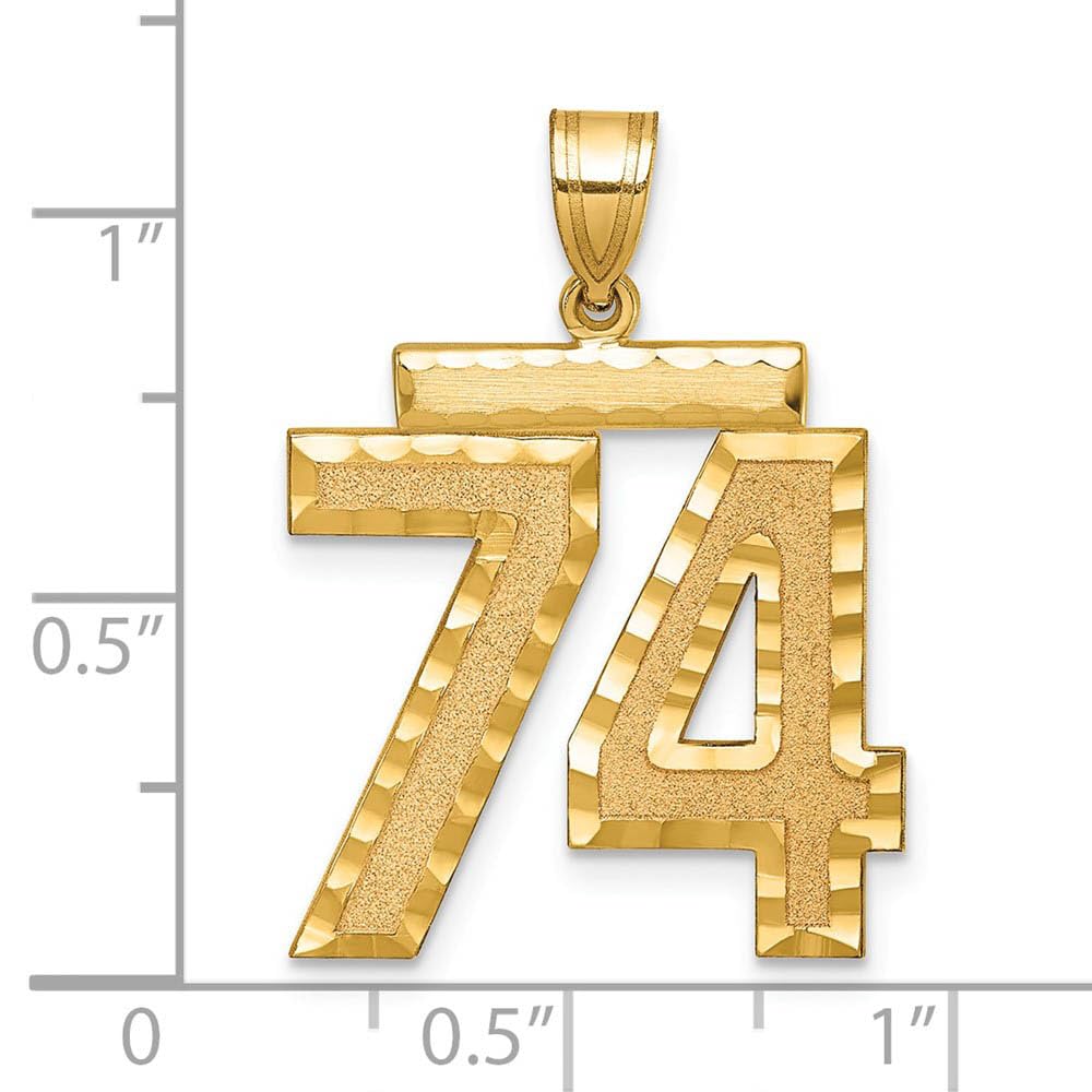 14k Yellow Gold Varsity Pendant #74 - Perfect for Graduation Gifts