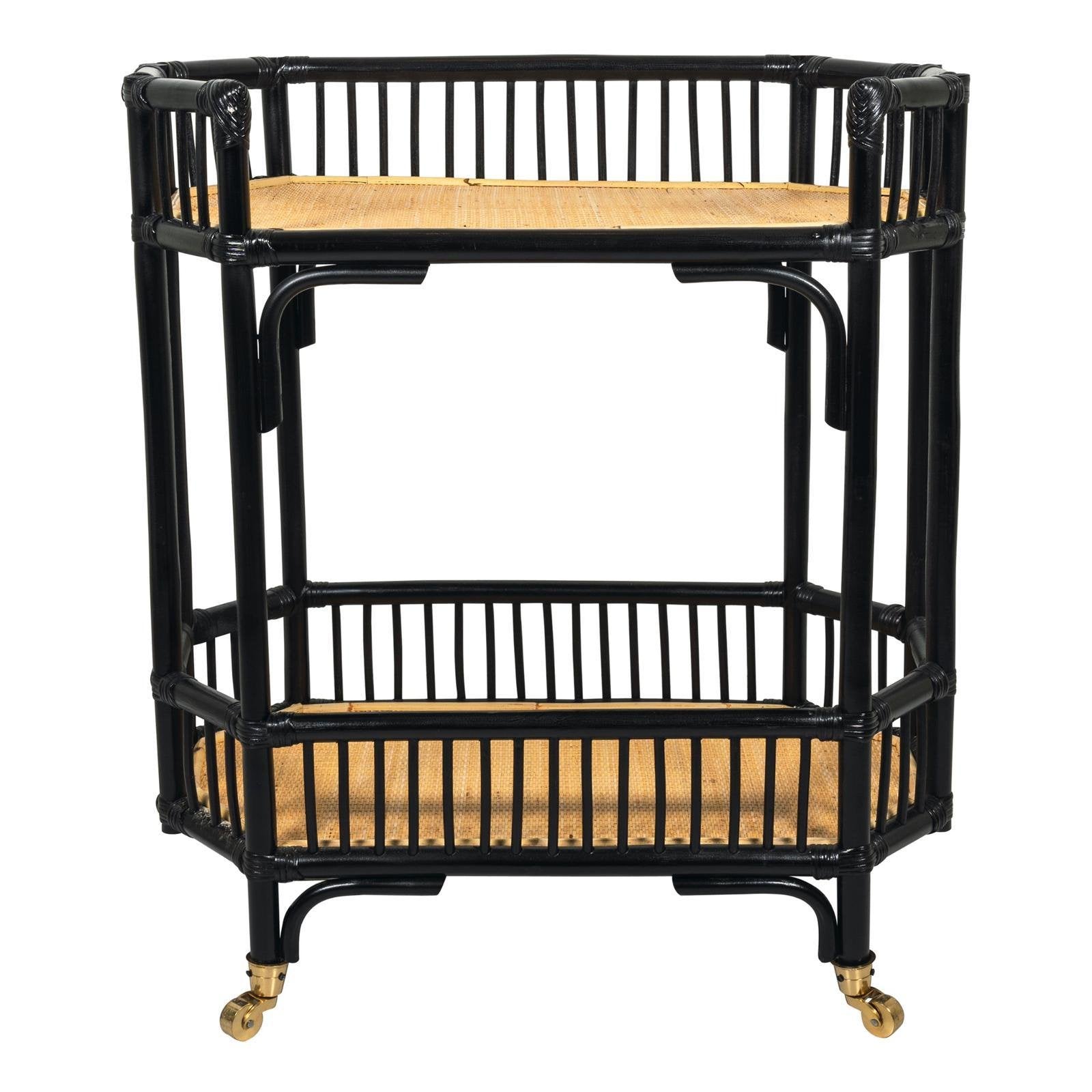 JAMESON Traditional Bar Cart - Classic Home Bar Serving Cart with Wheels for Living Room, Dining Room & Outdoor Entertaining
