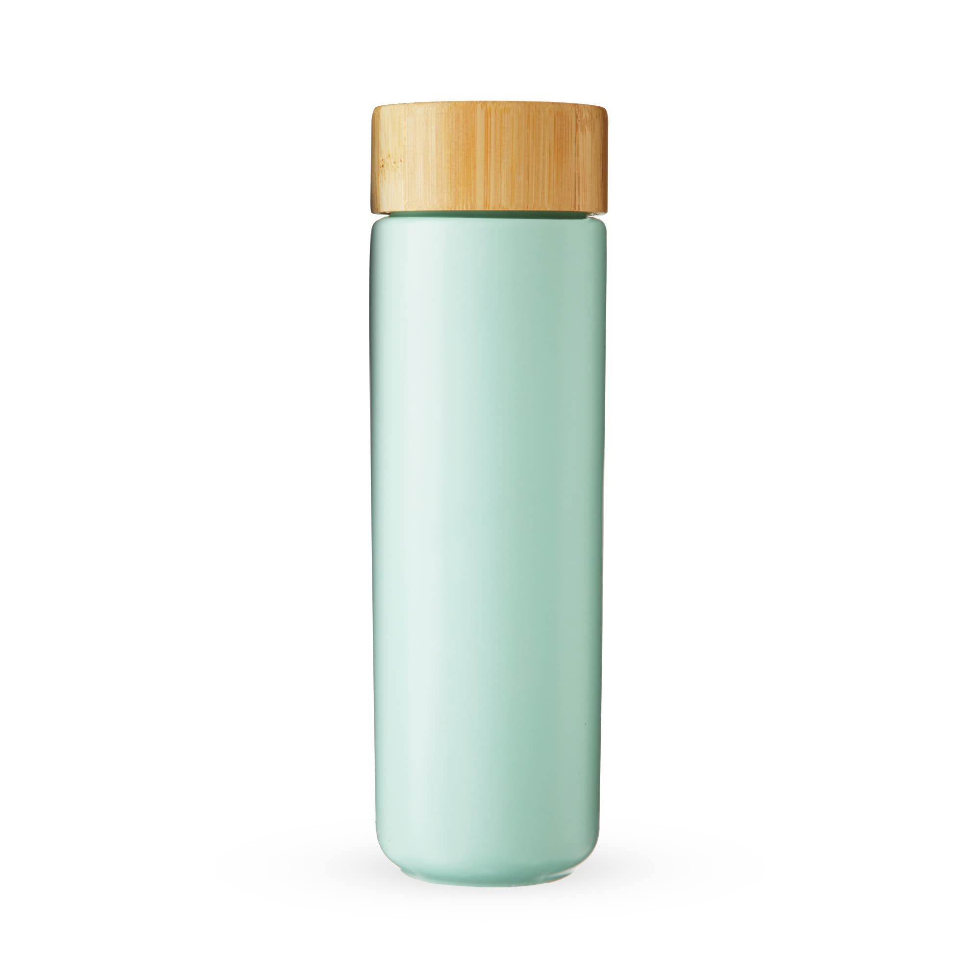 Pinky Up Tatyana Ceramic Tea Infuser Mug with Stainless Steel Filter & Bamboo Lid - 12oz Turquoise Tea Cup - Perfect for Loose Leaf Tea, Herbal Tea & Office/Home Use