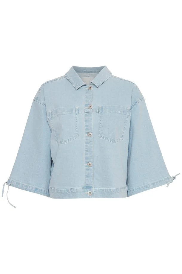 Carley Denim Jacket for Women - Light Blue Wash Distressed Denim Jacket | Casual Spring & Fall Outerwear | Perfect for Streetwear, Weekend Outfits and Layering