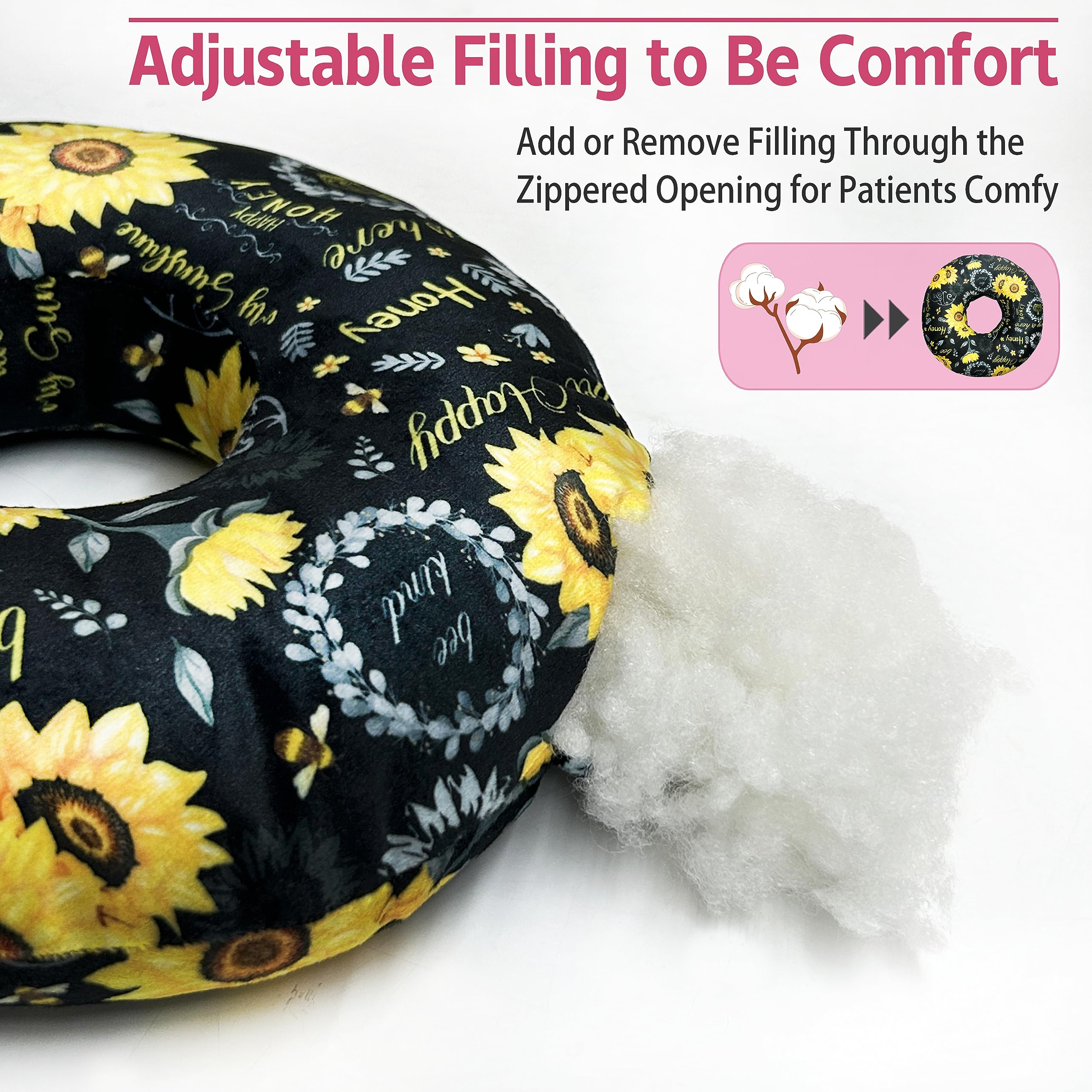 Ear Piercing Pillow for Side Sleepers - Donut Pillow with Hole for Ear Pain Relief & Pressure Sores - Comfortable Sleeping Pillow for Adults with Ear Piercings - Perfect for Post-Piercing Care & Side Sleeping Comfort