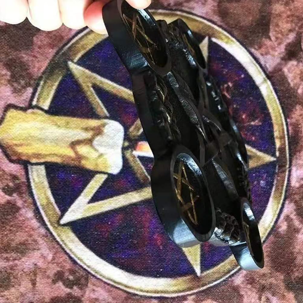 NUOBESTY Star Candle Holder - Astrology Pentacle Altar Plate, Resin Tealight Holder Tray for Witchcraft, Wiccan & Tarot Rituals - Perfect for Meditation, Home Decor & Spiritual Ceremonies