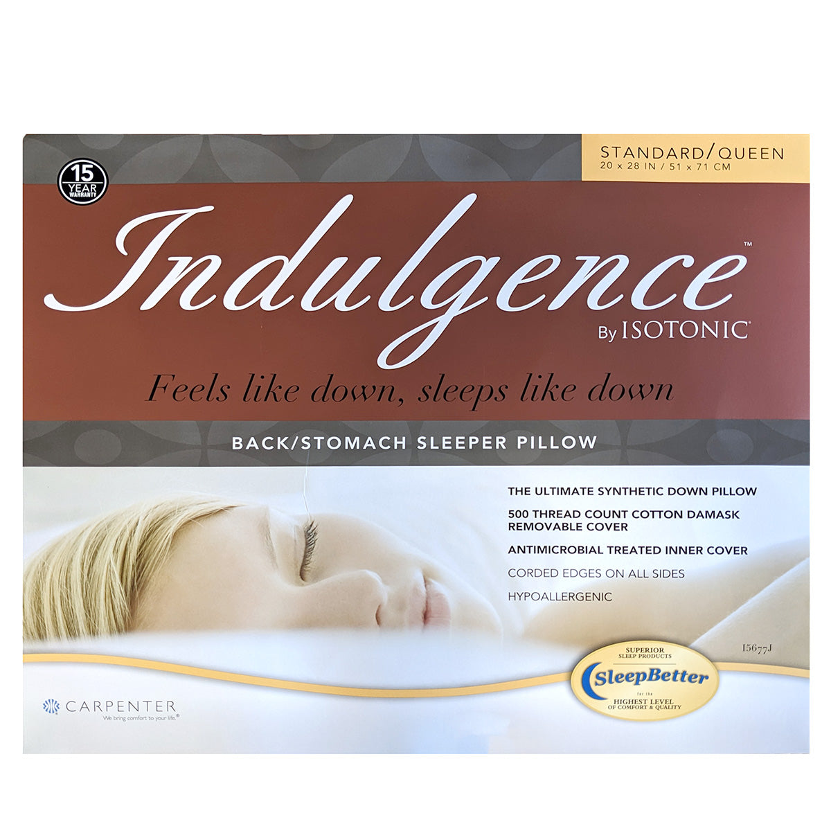 Indulgence® Synthetic Down Pillow - Hypoallergenic & Supportive for Side, Back & Stomach Sleepers - Perfect for Home, Travel & Hotel Use