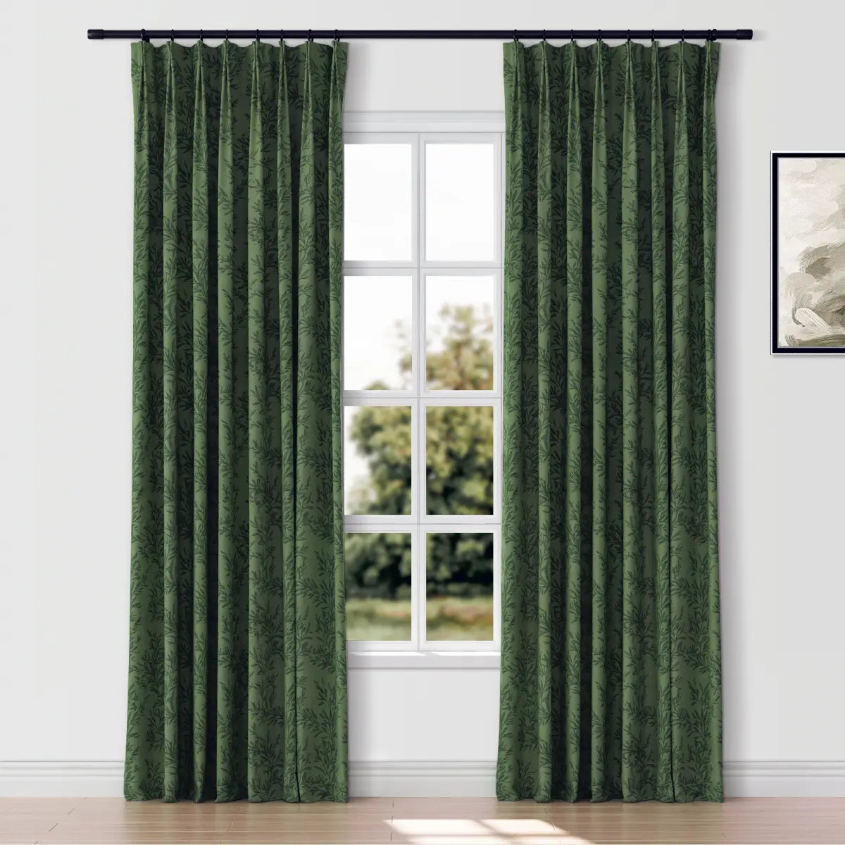 Elegant Sara Le Print Linen Drapery Pleated Curtains - Soft Textured Window Treatments for Living Room & Bedroom Decor