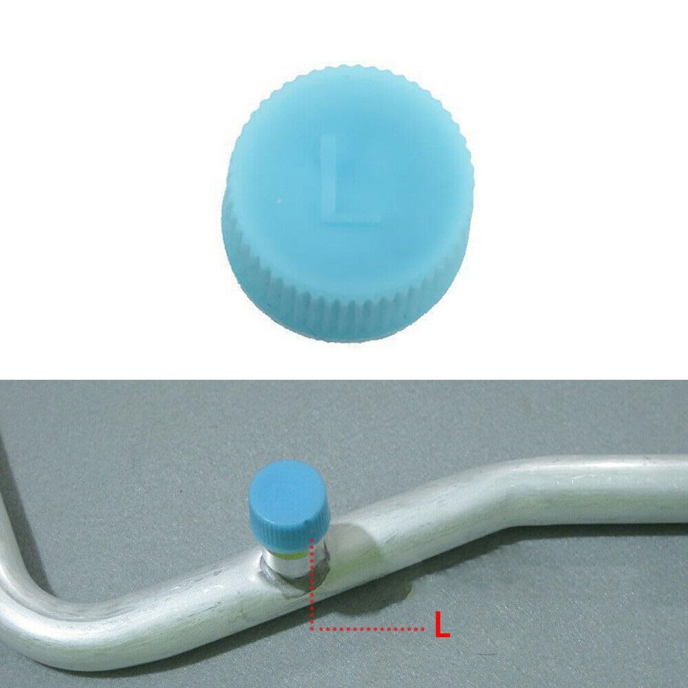 2Pcs Blue R134a AC Valve Caps - Leakproof High & Low Pressure Replacement Caps for Car Air Conditioning System | Automotive AC Charging Port Protection | Perfect for DIY Car Maintenance & AC Service