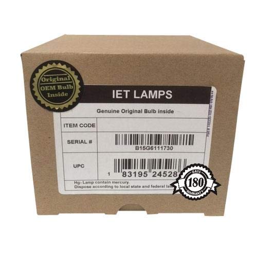 Genuine OEM Epson ELPLP46 Projector Lamp Replacement - IET Lamps with Ushio Bulb for Home Theater, Office Presentations & Classroom Projectors