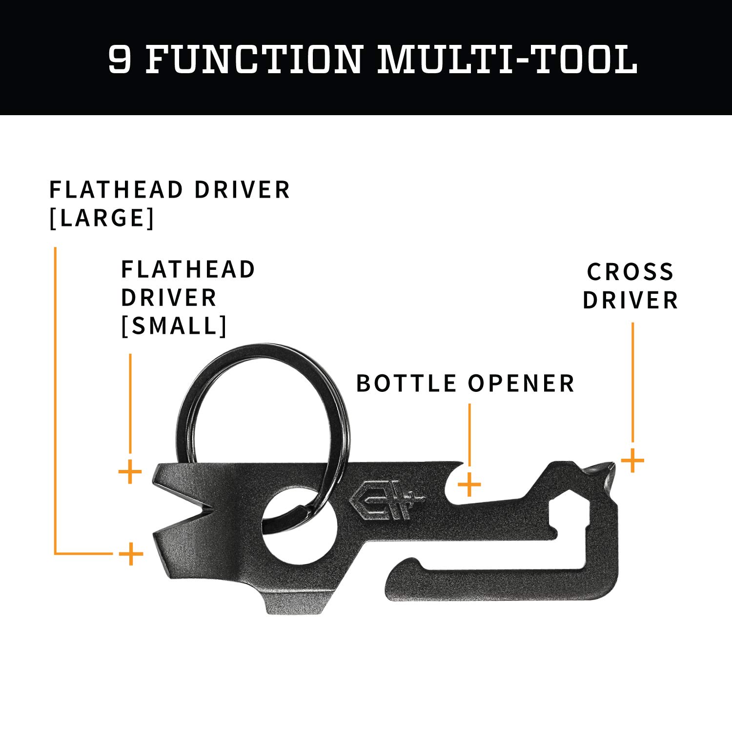 Gerber Mullet Keychain Multi-Tool - Compact Black EDC Tool with 7 Functions for Everyday Carry, Outdoor Adventures & Emergency Preparedness [30-001645]