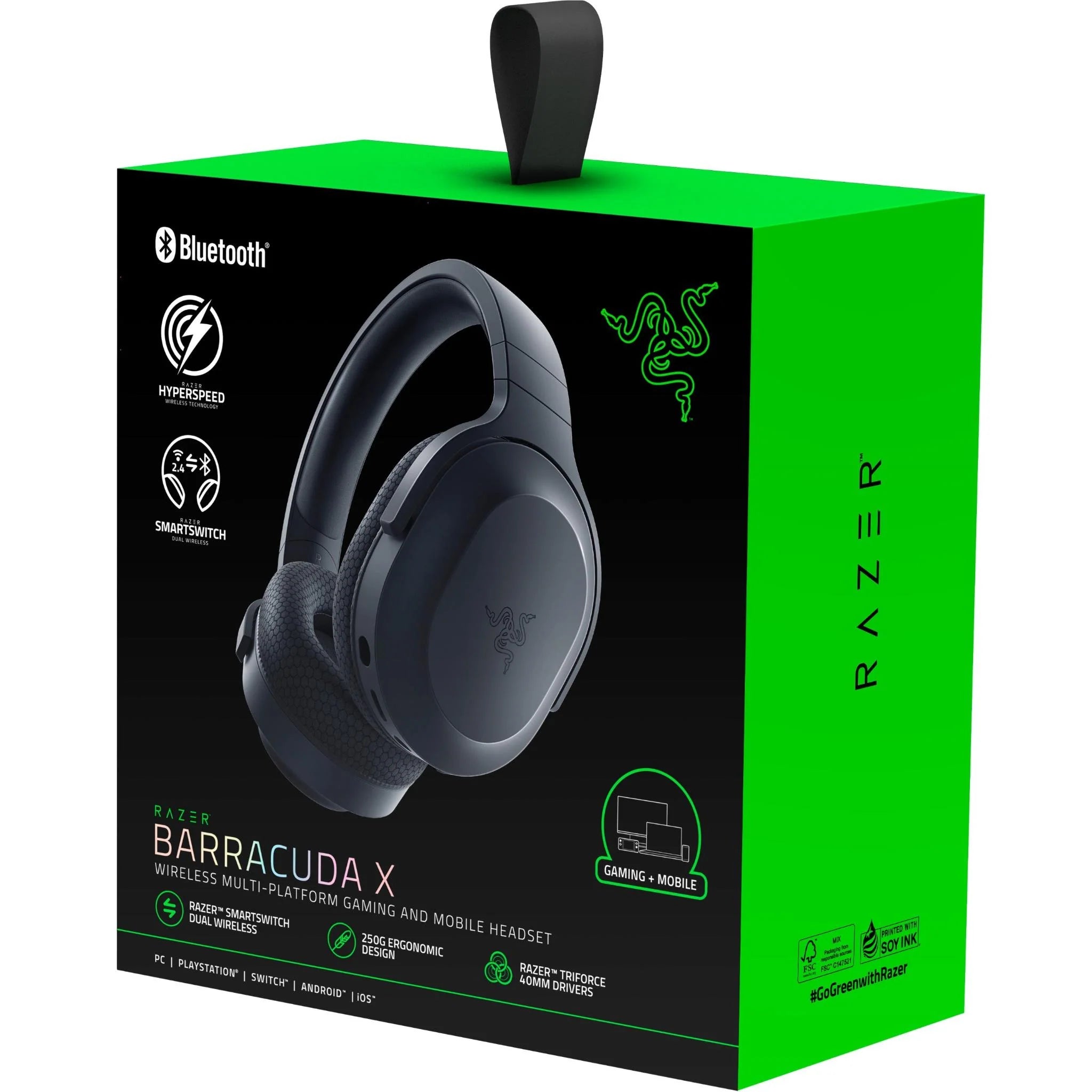 Razer Barracuda X Wireless Gaming Headset for PC, PS5, Switch & Mobile - Lightweight 250g Design with 40mm Drivers | Perfect for Gaming, Streaming & Remote Work