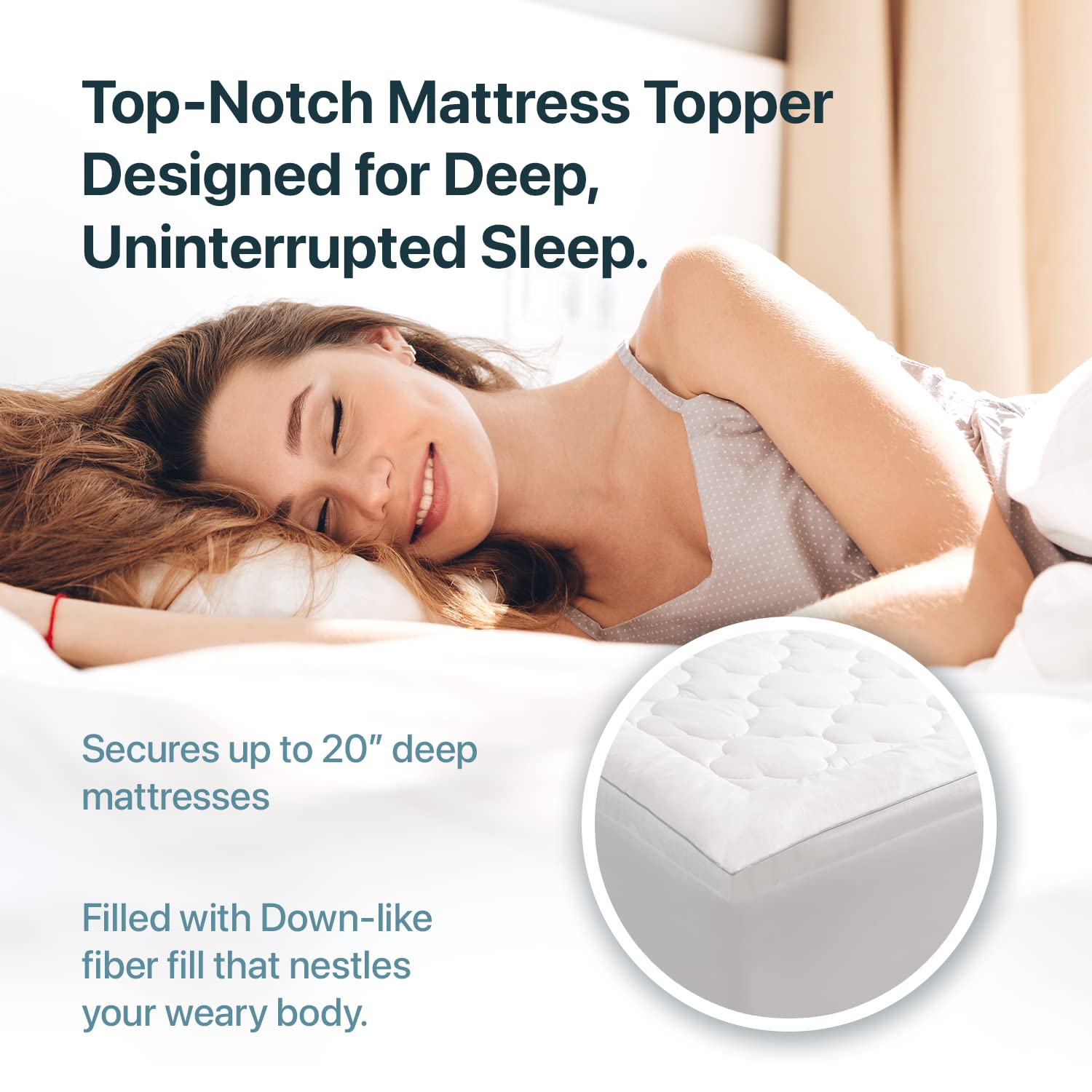 Allied Home Twin Cooling Mattress Topper - 100% Cotton Pillow Top Cooling Bed Topper for Night Sweats & Hot Sleepers - Down Alternative Mattress Pad for Mattresses Up to 20