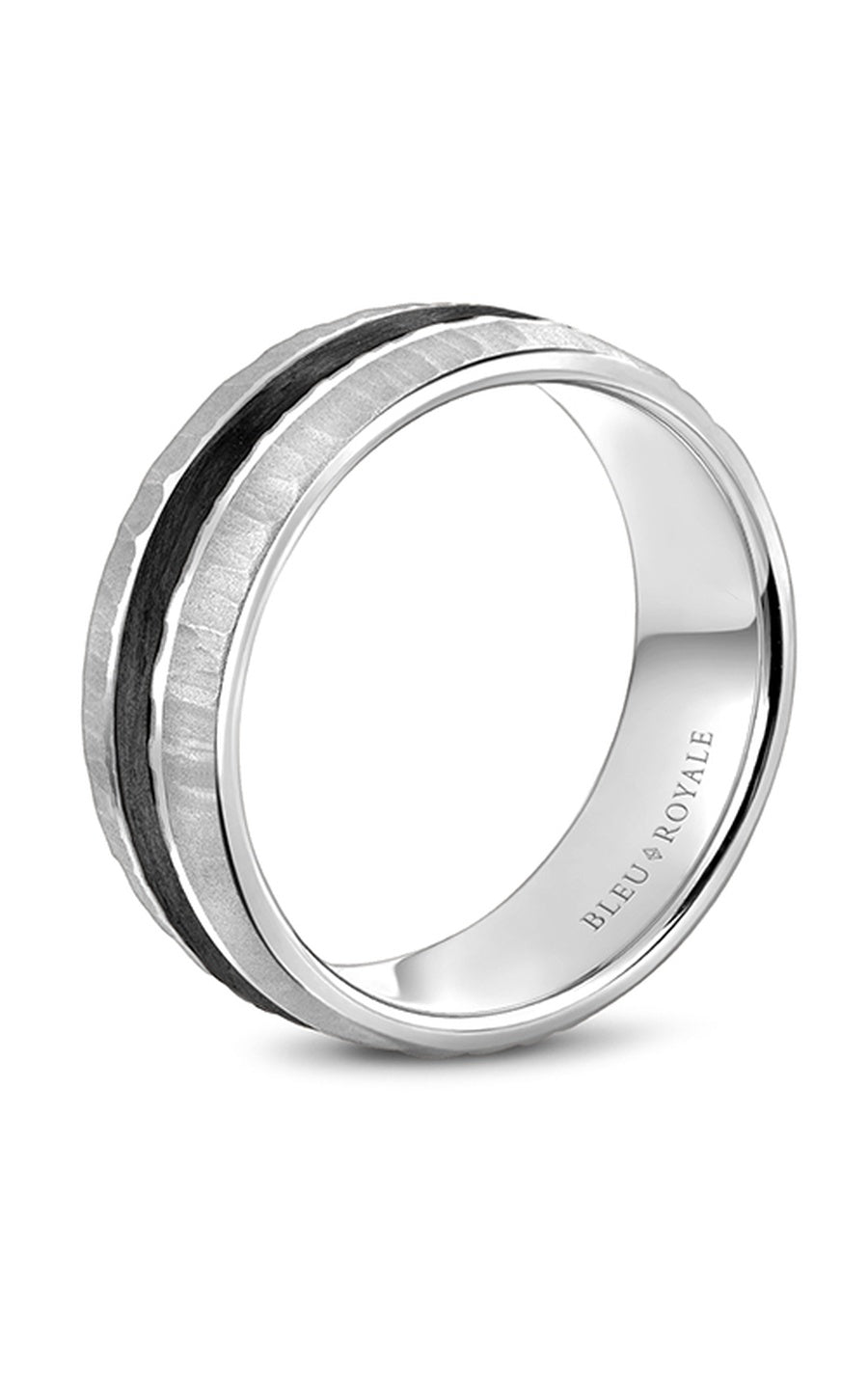 Bleu Royale Men's Wedding Band Ring RYL 046W8 - 14K White Gold Classic Comfort Fit Wedding Ring for Groom, Engagement, Anniversary & Special Occasions