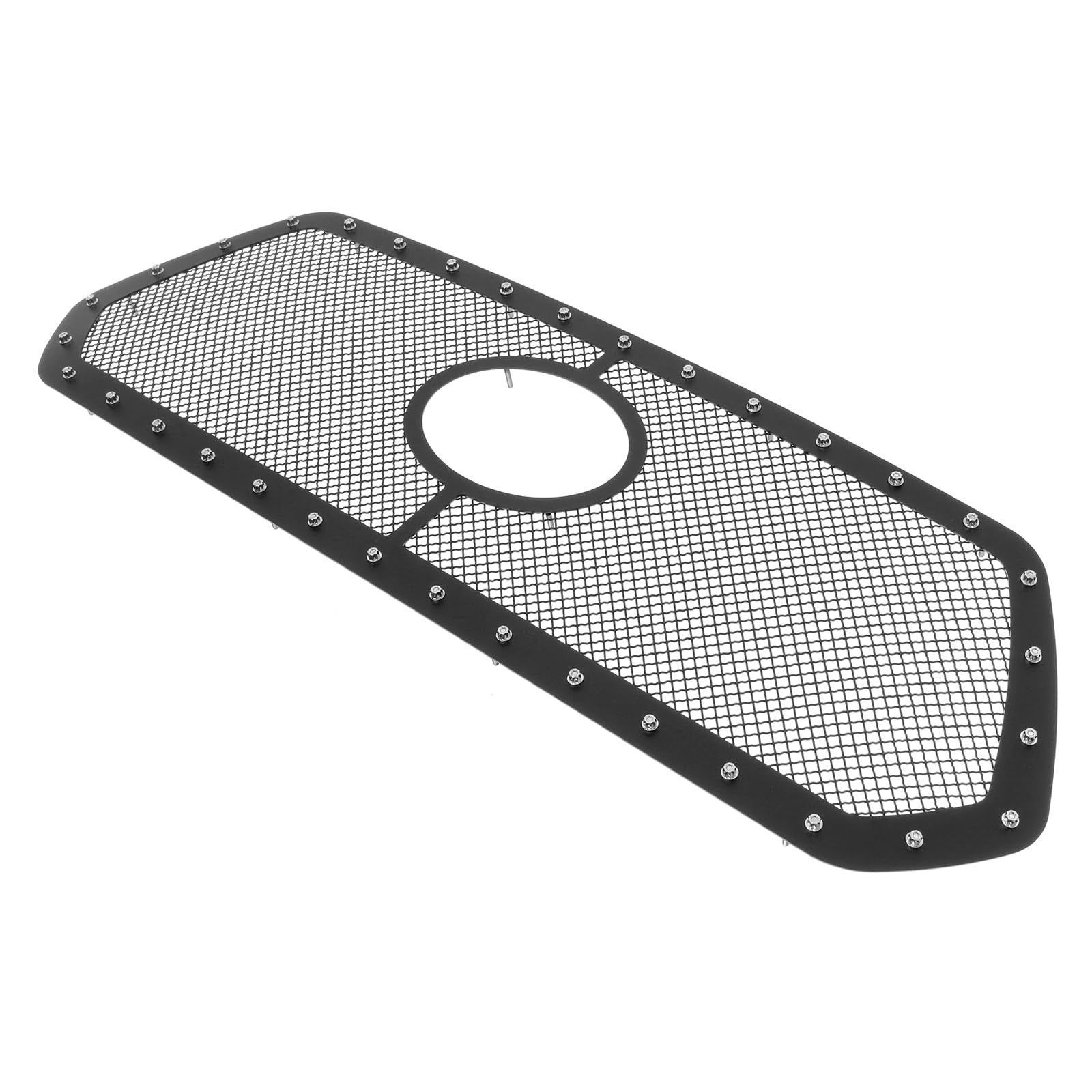 Premium Black Stainless Steel Mesh Grille Insert with Rivet Studs - Compatible with 2018-2019 Toyota Tacoma (Front Sensor & TSS Ready) - N19-H1306LT - Upgrade Your Truck's Style & Protection