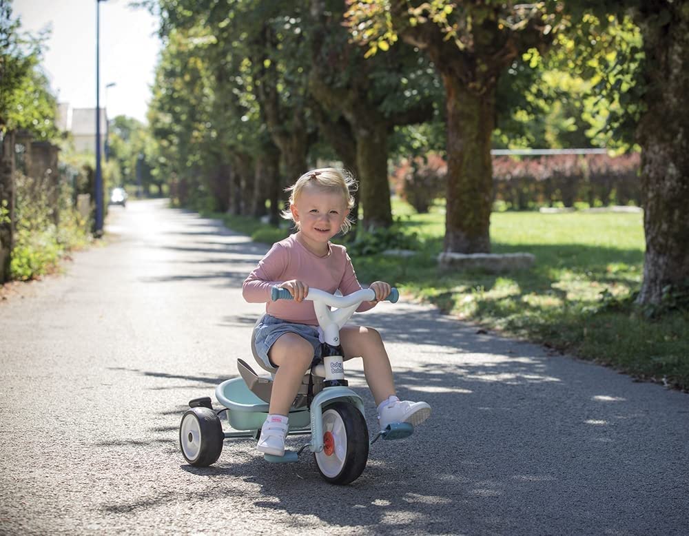 Smoby Baby Tricycle Ride-On Toy - Blue (741400) for Toddlers Outdoor Play & Learning Fun