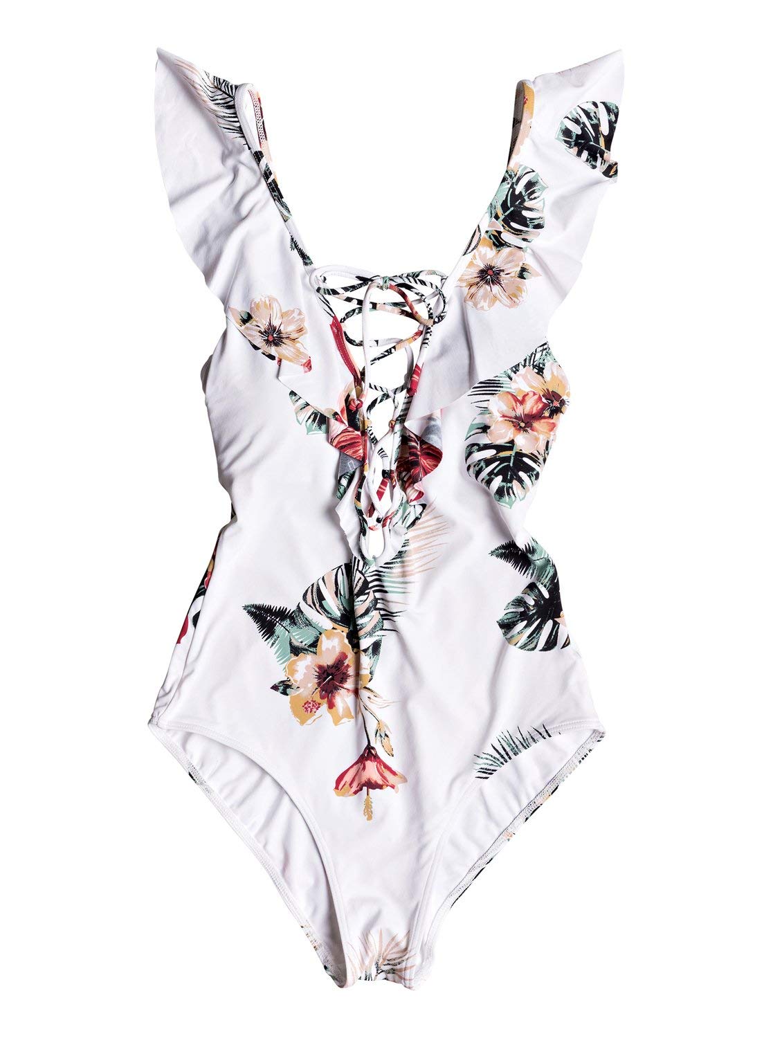 Roxy Women's One Piece Swimsuit - Soft Printed Love Design, Comfortable & Stylish for Beach, Pool & Summer Vacations