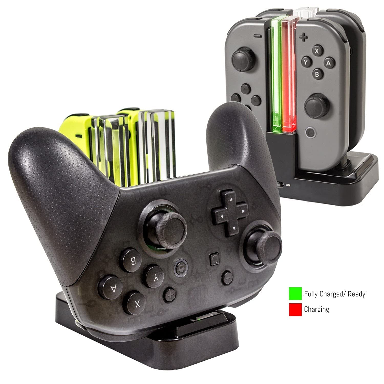Orzly Midnight Blue Travel Carry Case & Joy-Con Charging Dock for Nintendo Switch & OLED Model - Portable Protective Storage & Controller Charging Solution for Gaming On-The-Go