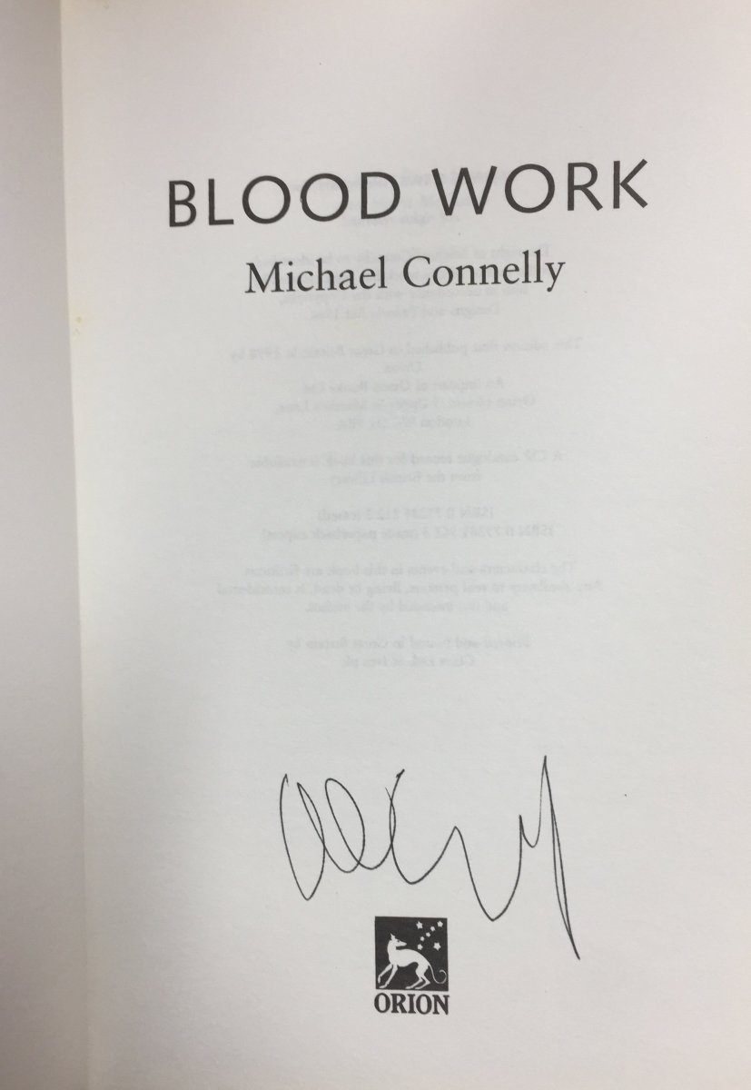 Blood Work by Michael Connelly - Signed First Edition - Collectible Crime Thriller Novel for Book Lovers & Mystery Fans