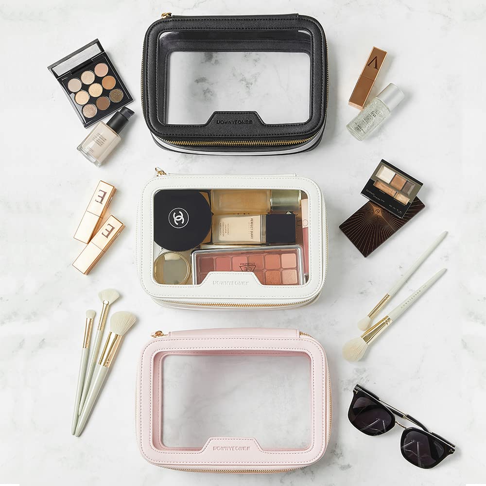 ROWNYEON Clear Makeup Case - Waterproof Travel Toiletry Bag & Cosmetic Organizer with Transparent Storage | Perfect for Travel, Gym, Home Organization & Daily Essentials