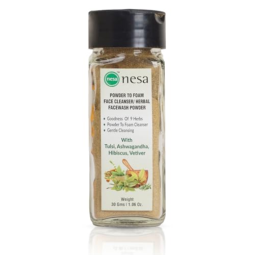 Nesa Powder to Foam Face Cleanser | 30g Herbal Facial Wash | Gentle Foaming Cleanser for Healthy Skin | Perfect for Daily Skincare Routine & Sensitive Skin Care