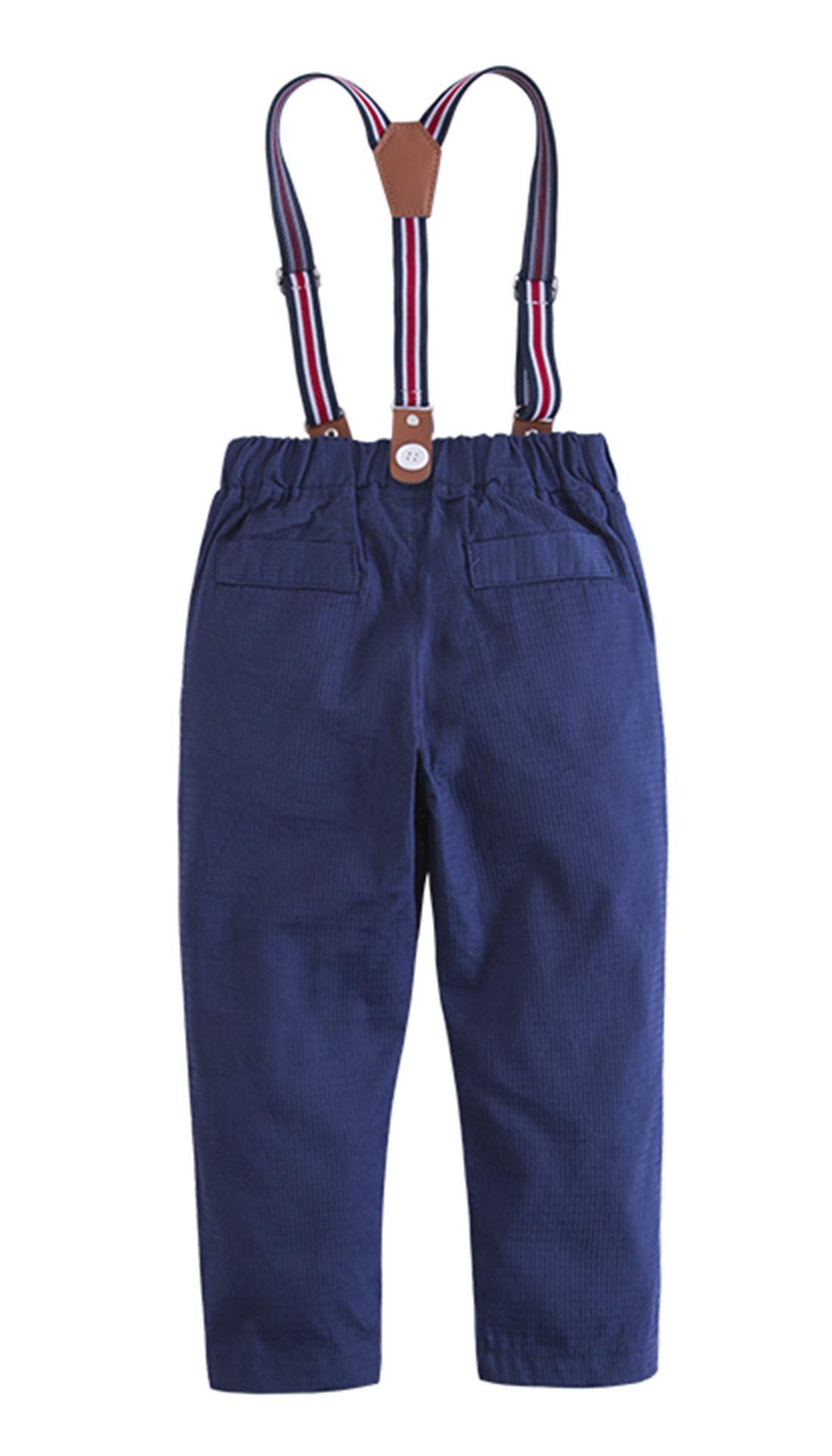 stylesilove Classic Chino Pants with Suspenders for Toddler Boys - Comfortable Casual & Formal Wear for School, Parties & Special Occasions