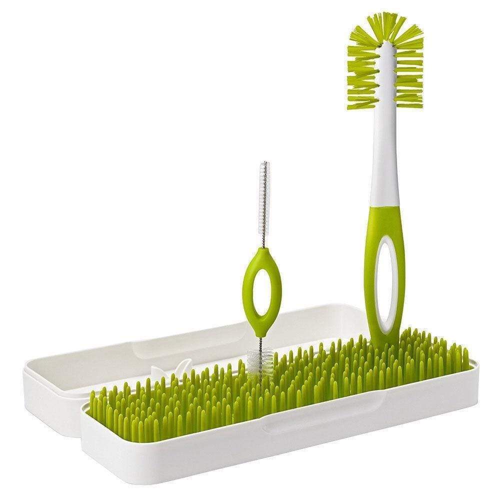 Boon Trip Travel Drying Rack & Bottle Brushes Set - Compact Baby Bottle Cleaning Kit for Travel - Perfect for Breast Pumps, Baby Bottles & Sippy Cups On The Go