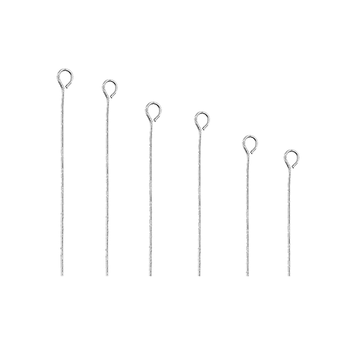 Stainless Steel Eye Pins for Jewelry Making - Open Eye Head Pins for DIY Earrings, Bracelets & Rosary Charms - Jewelry Findings & Craft Supplies for Beading, Wire Wrapping & Handmade Jewelry Designs