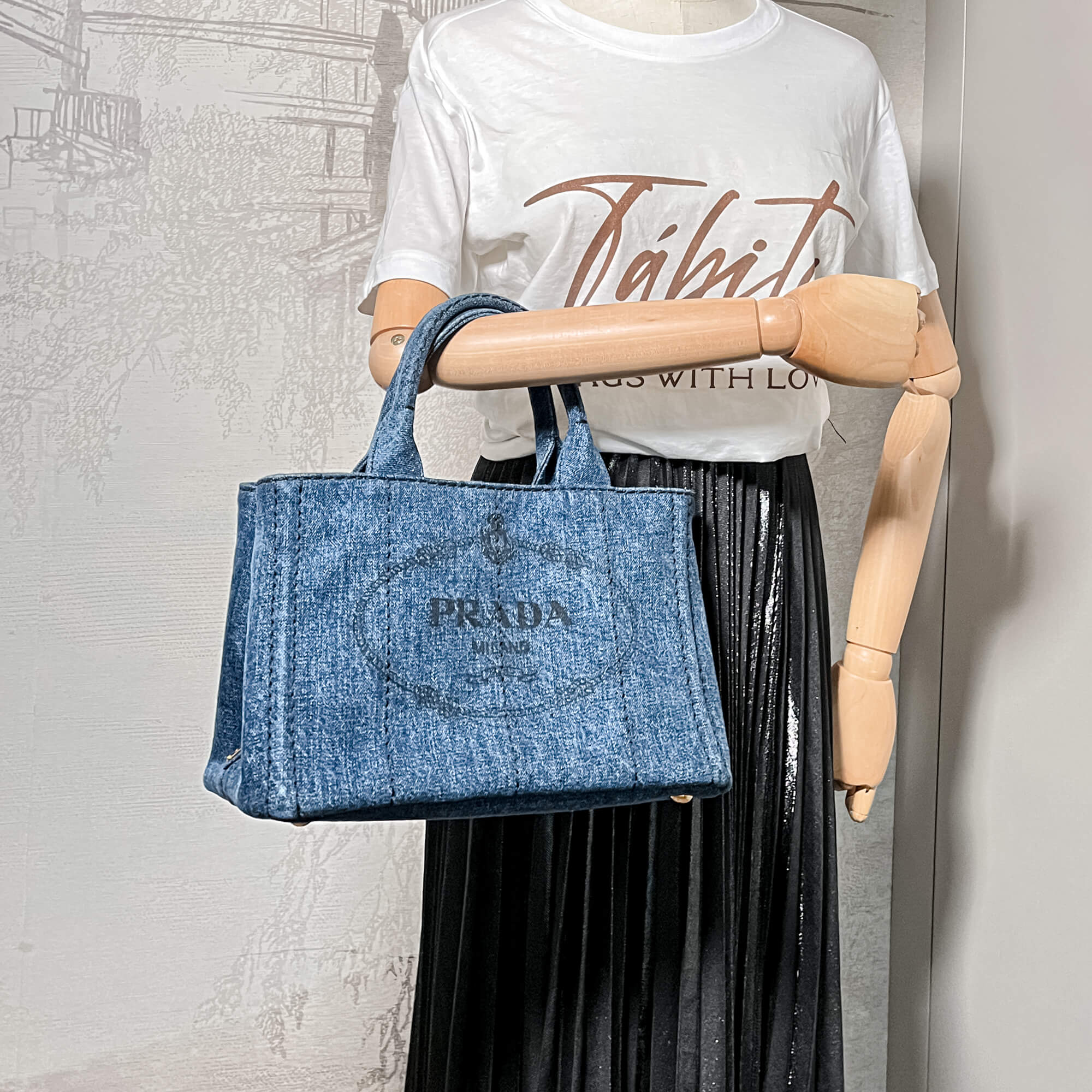 2-Way Denim Canvas Tote Bag for Women - Stylish Blue Reversible Shoulder Bag - Perfect for Shopping, Beach & Daily Use
