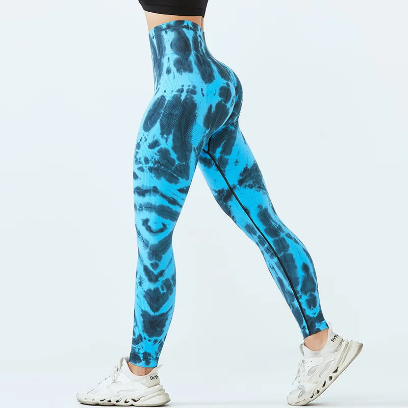 Tie Dye Yoga Pants for Women - High Waist Seamless Gym Leggings with Push Up Effect, Workout Tights for Fitness & Running | Perfect for Yoga, Gym, Pilates & Casual Wear