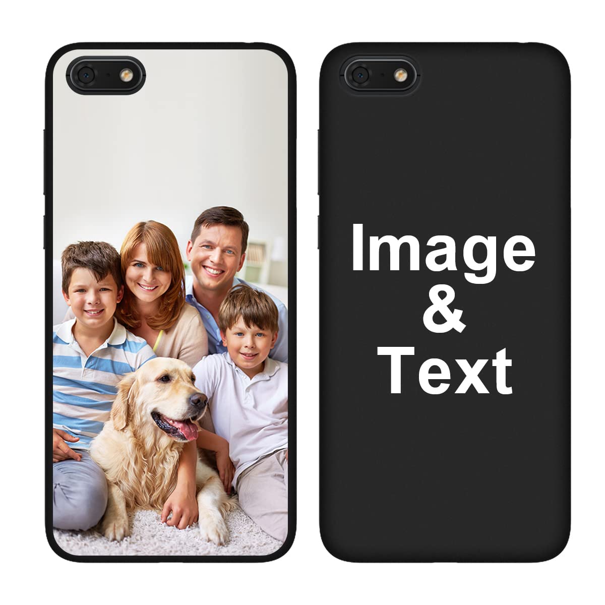 Custom Personalized Picture Phone Case for Huawei Honor 7S - Shockproof Silicone Soft Candy Case - Christmas Birthday Gift Idea - Protective Black Phone Cover - Perfect for Daily Use, Travel & Special Occasions