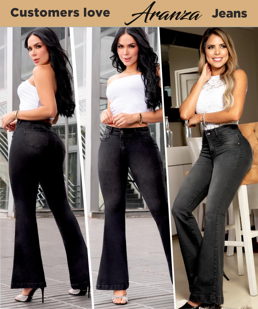 Colombian Butt Lifting Jeans for Women - Boot Cut Denim Pants with Sculpting Fit | Blue Jeans for Curvy Figures | Perfect for Night Out, Date Night & Body Confidence