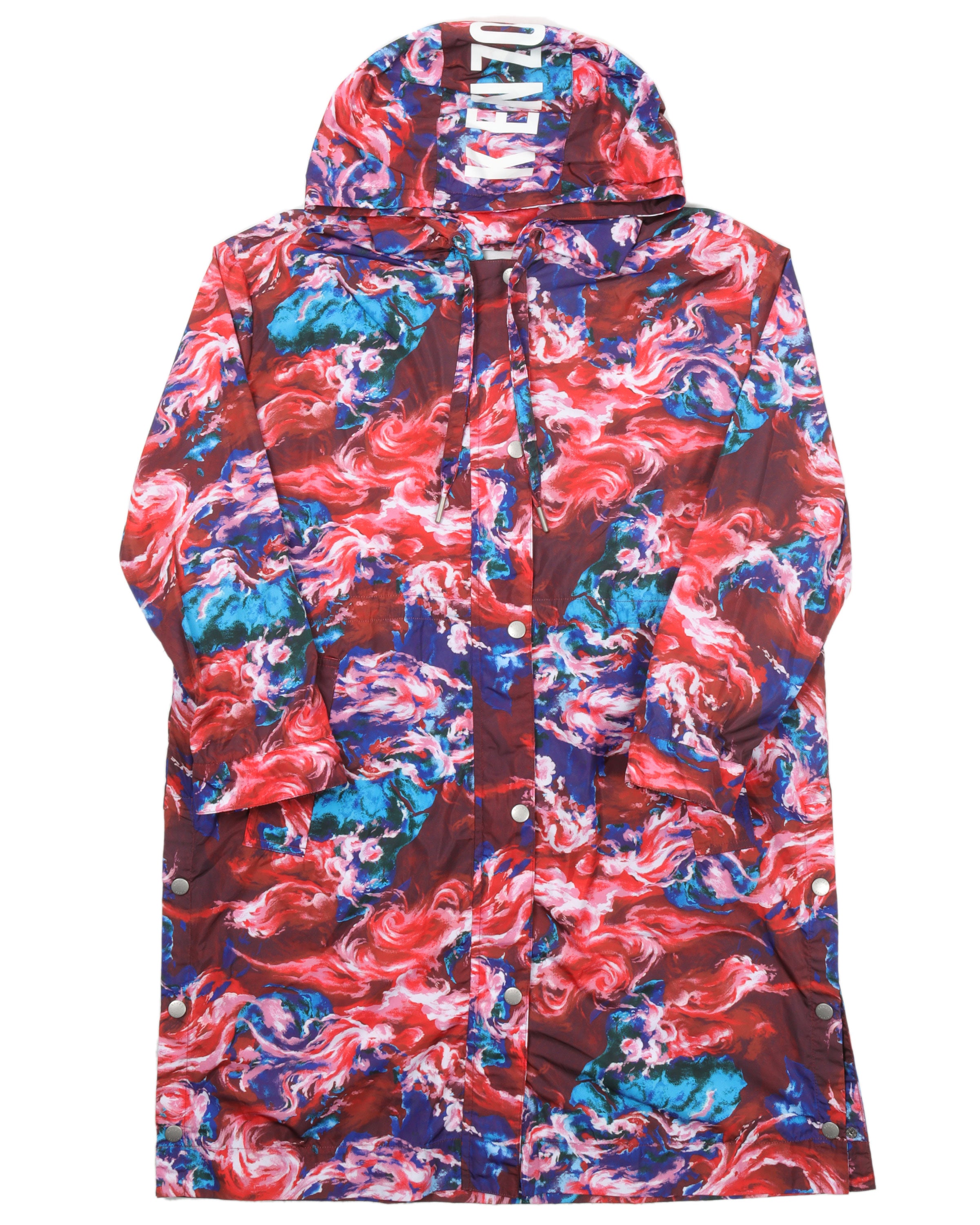 Kenzo World Long Waterproof Raincoat for Women - Stylish Trench Coat with Hood for Outdoor, Travel & Commuting