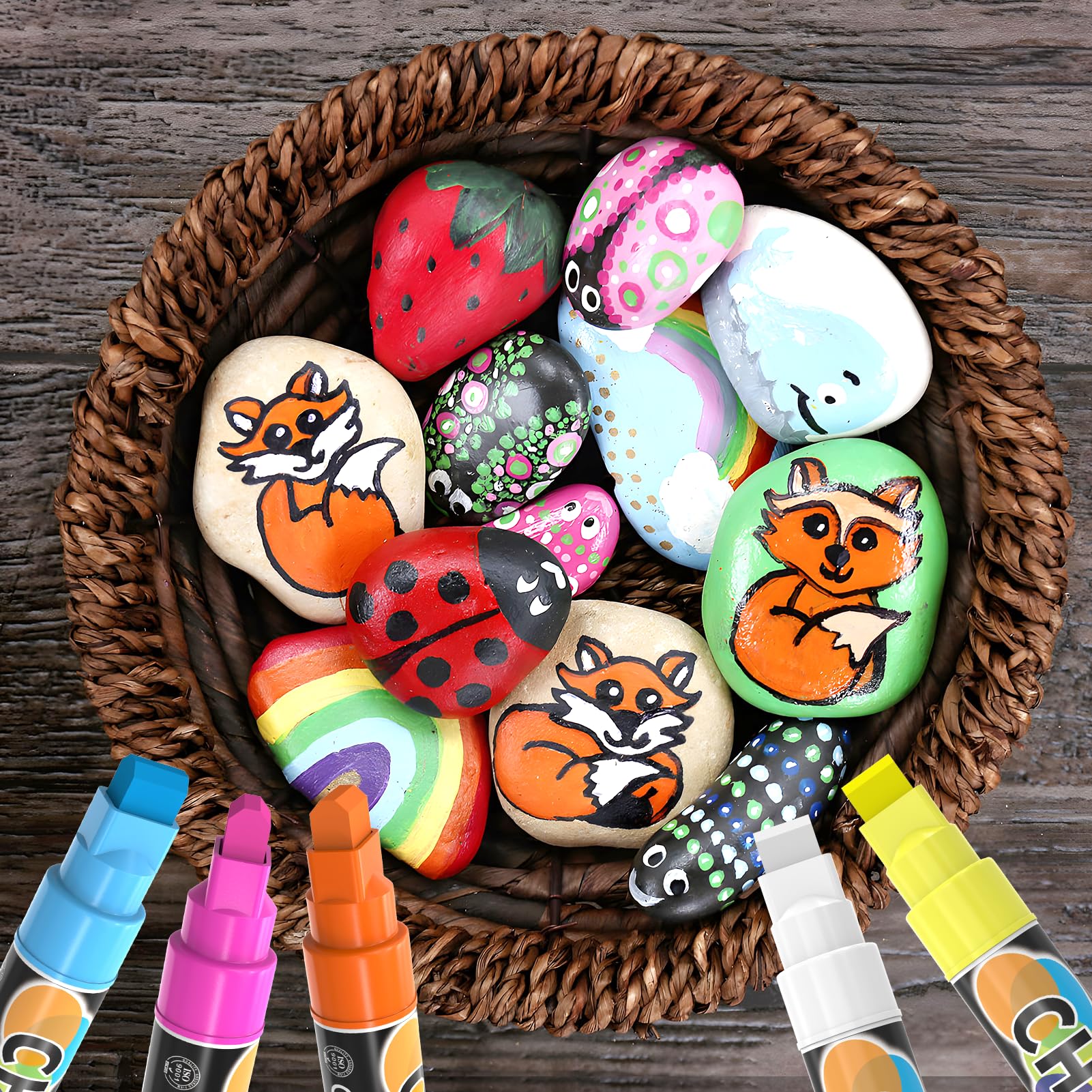 MaxGear 10mm Liquid Chalk Markers - 8 Vibrant Colors for Car Windows, Chalkboards & Glass - Wet Erase Washable Markers with Thick 10mm Tip - Perfect for Car Decorations, Restaurant Menus, Store Signs & Classroom Activities (8-Pack)