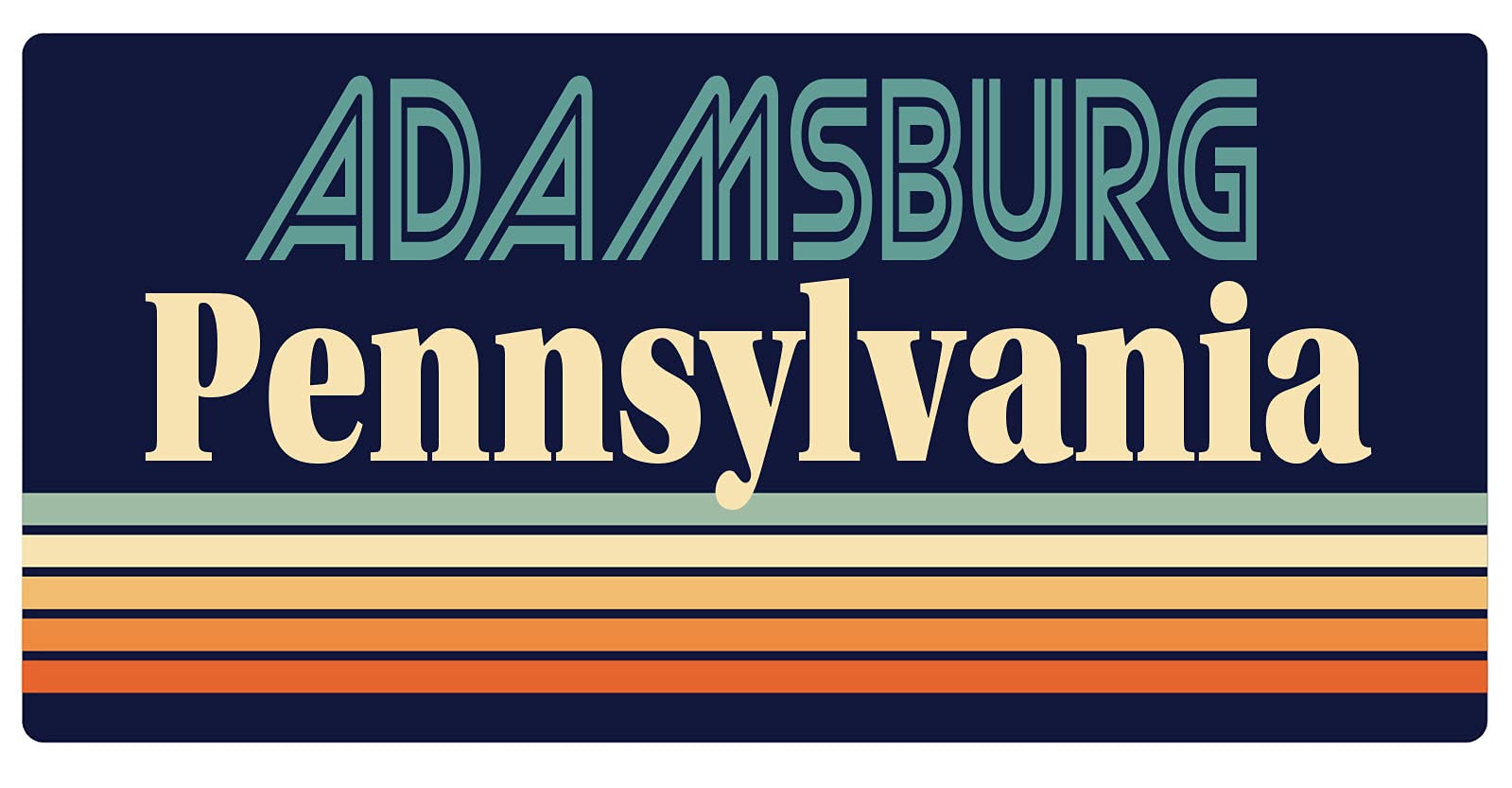 Vintage Retro Fridge Magnet 5 x 2.5 Inch - Adamsburg Pennsylvania Souvenir & Collectible for Refrigerator, Office, Home Decor