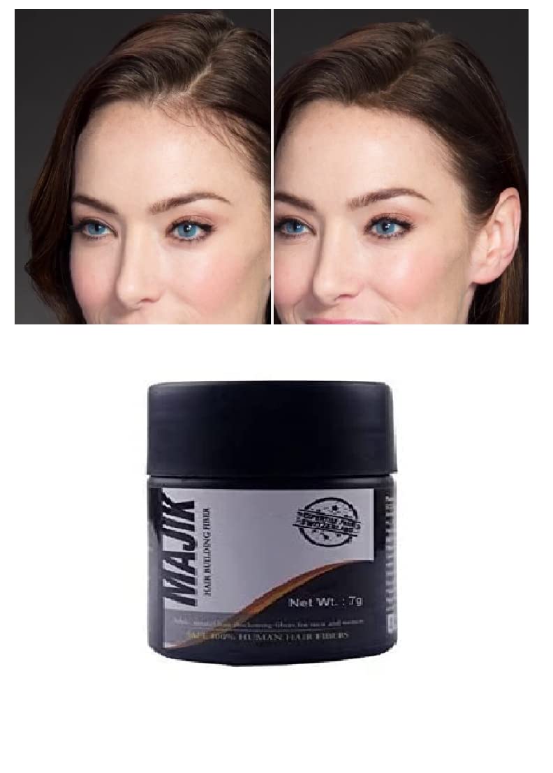 INAAYA Unisex Human Hair Fiber for Baldness Cover - 7 Gram, Black | Natural Hair Thickening Solution for Men & Women | Perfect for Daily Use, Special Occasions & Confidence Boosting