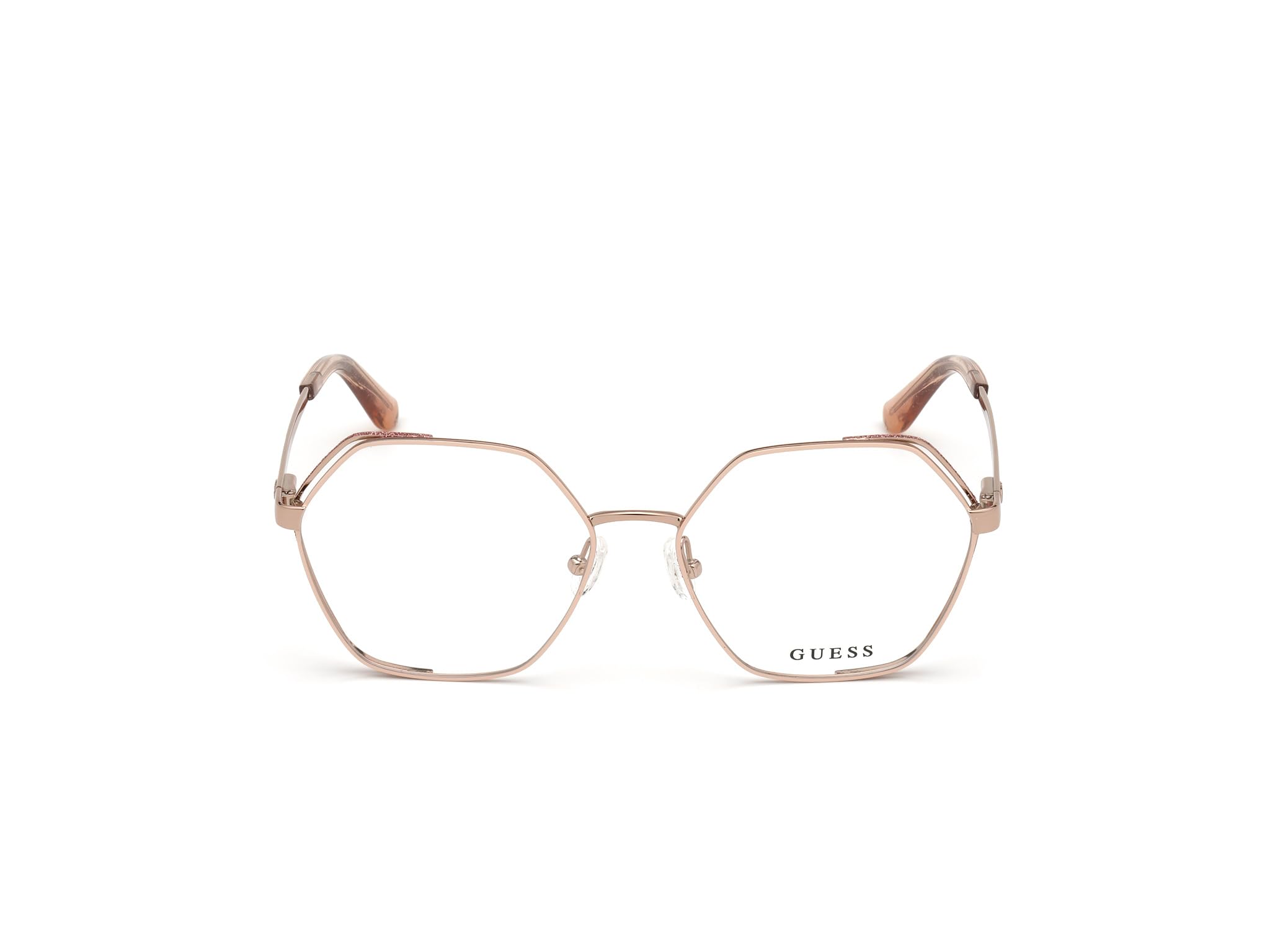 Guess GU 2792 028 Shiny Rose Gold Eyeglasses - Trendy Women's Fashion Frames for Work, Reading & Everyday Wear